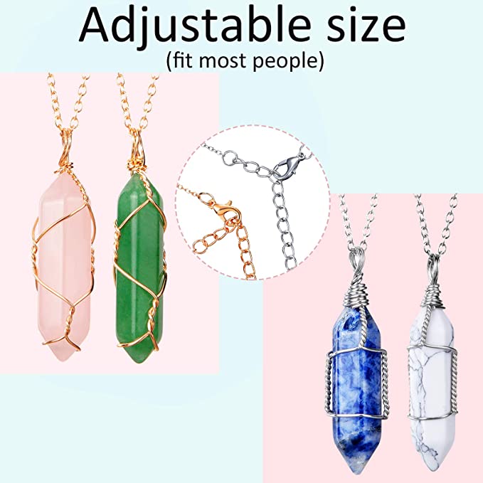 Hexagonal crystal pendant necklace